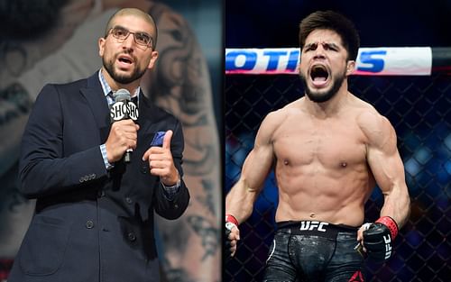 Ariel Helwani (left), Henry Cejudo (right)