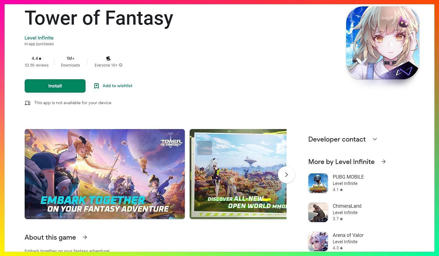 Tower of Fantasy download - pre-load, file size, and more