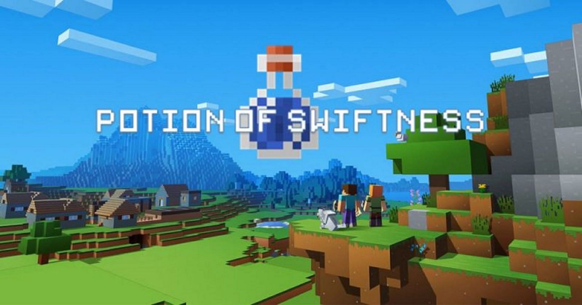 Potions of swiftness improve overall movement (Image via Mojang)