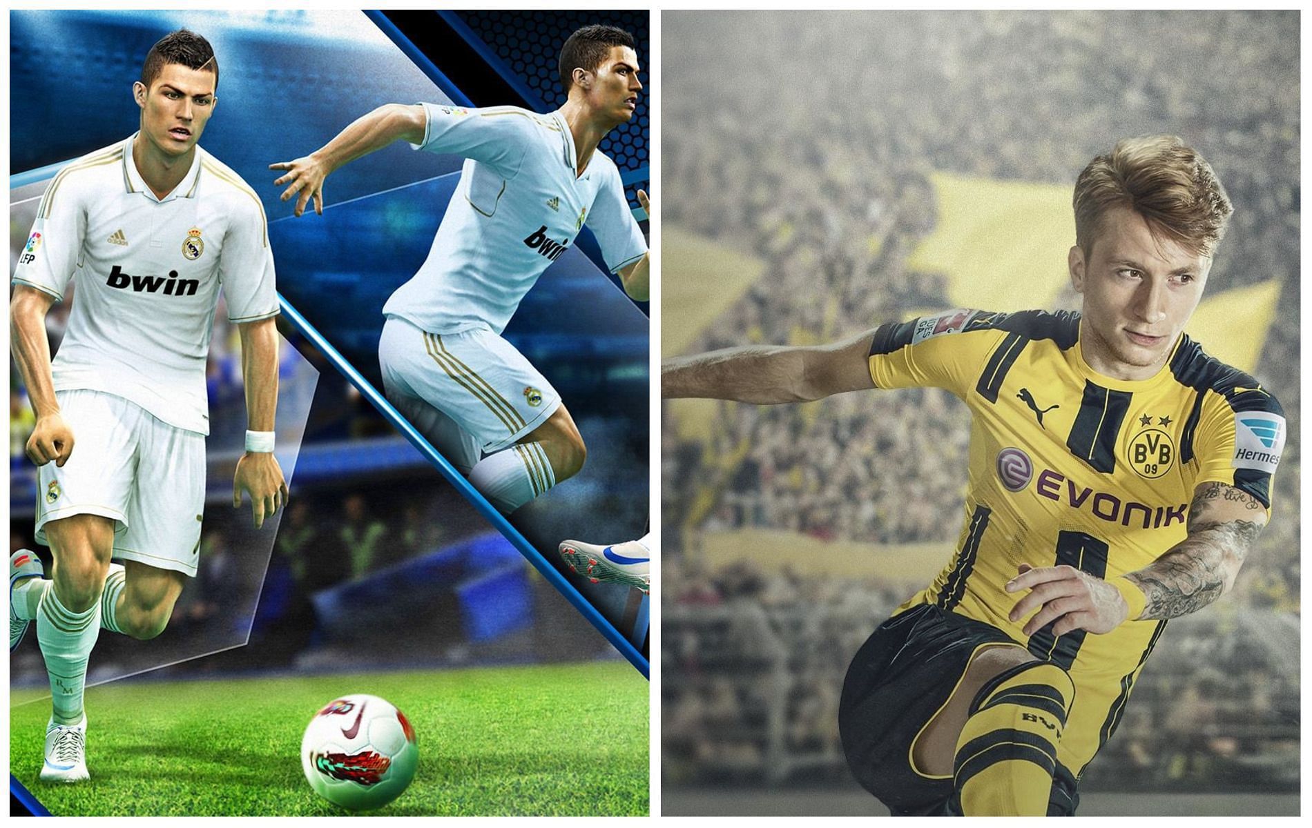 Football simulators are some of the most successful video games in the market (Images via Konami and EA Sports)