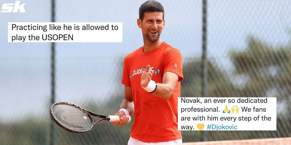 Tennis fans react to Novak Djokovic&#039;s training
