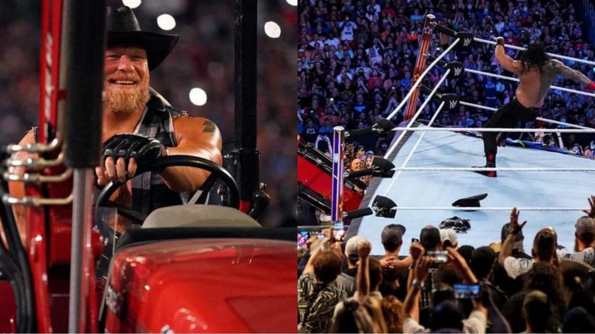 The Beast lifted the entire ring with a tractor at SummerSlam.