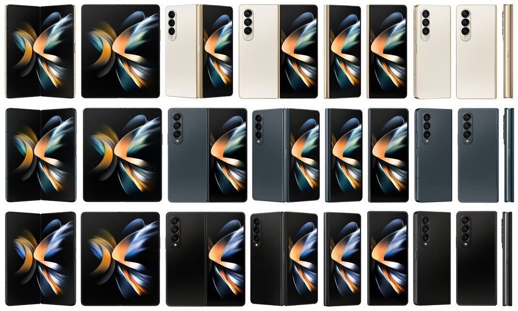 The Samsung Galaxy Z Fold 4 renders (Image via 91 Mobiles)