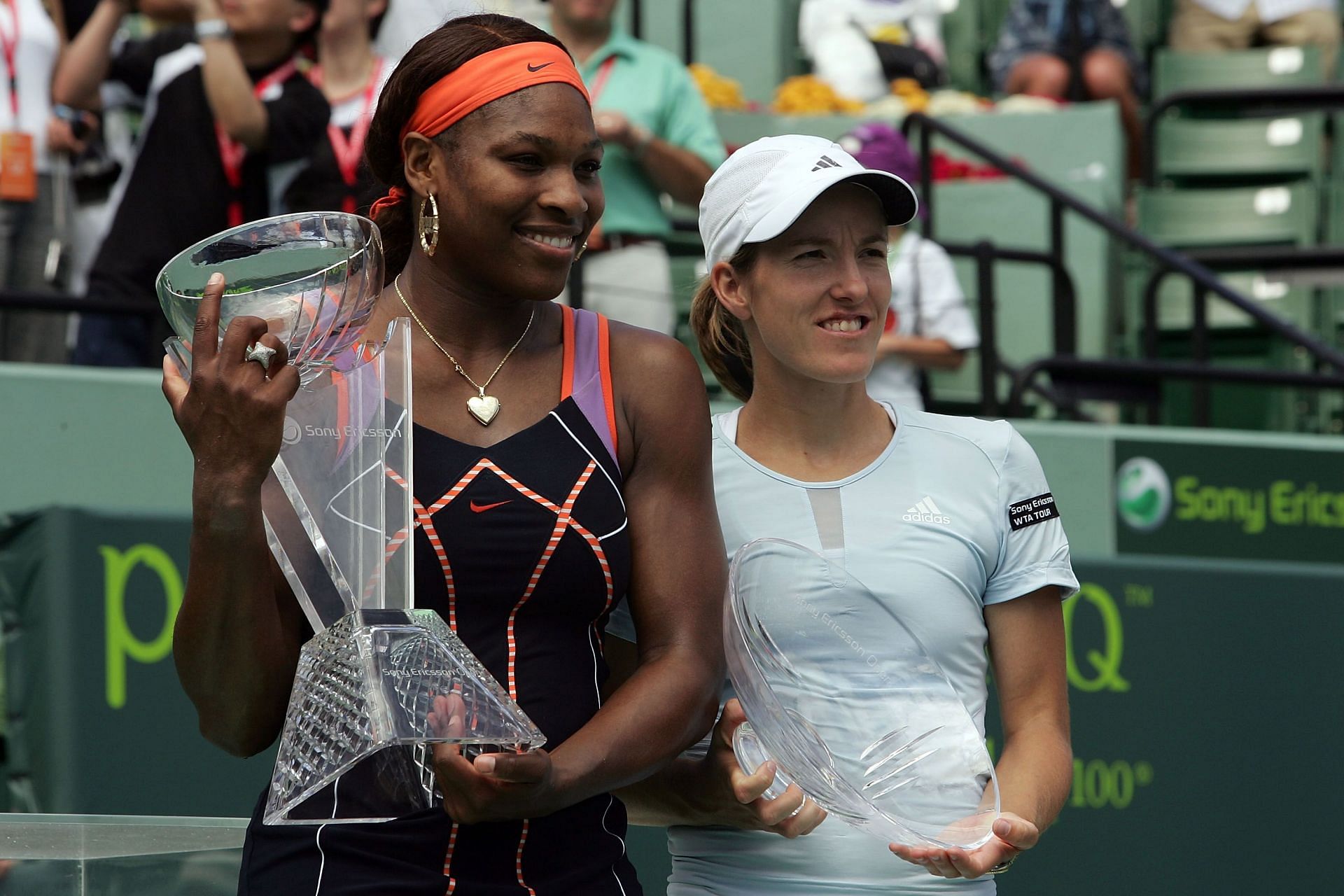 Serena Williams and Justine Henin at the 2007 Miami Open