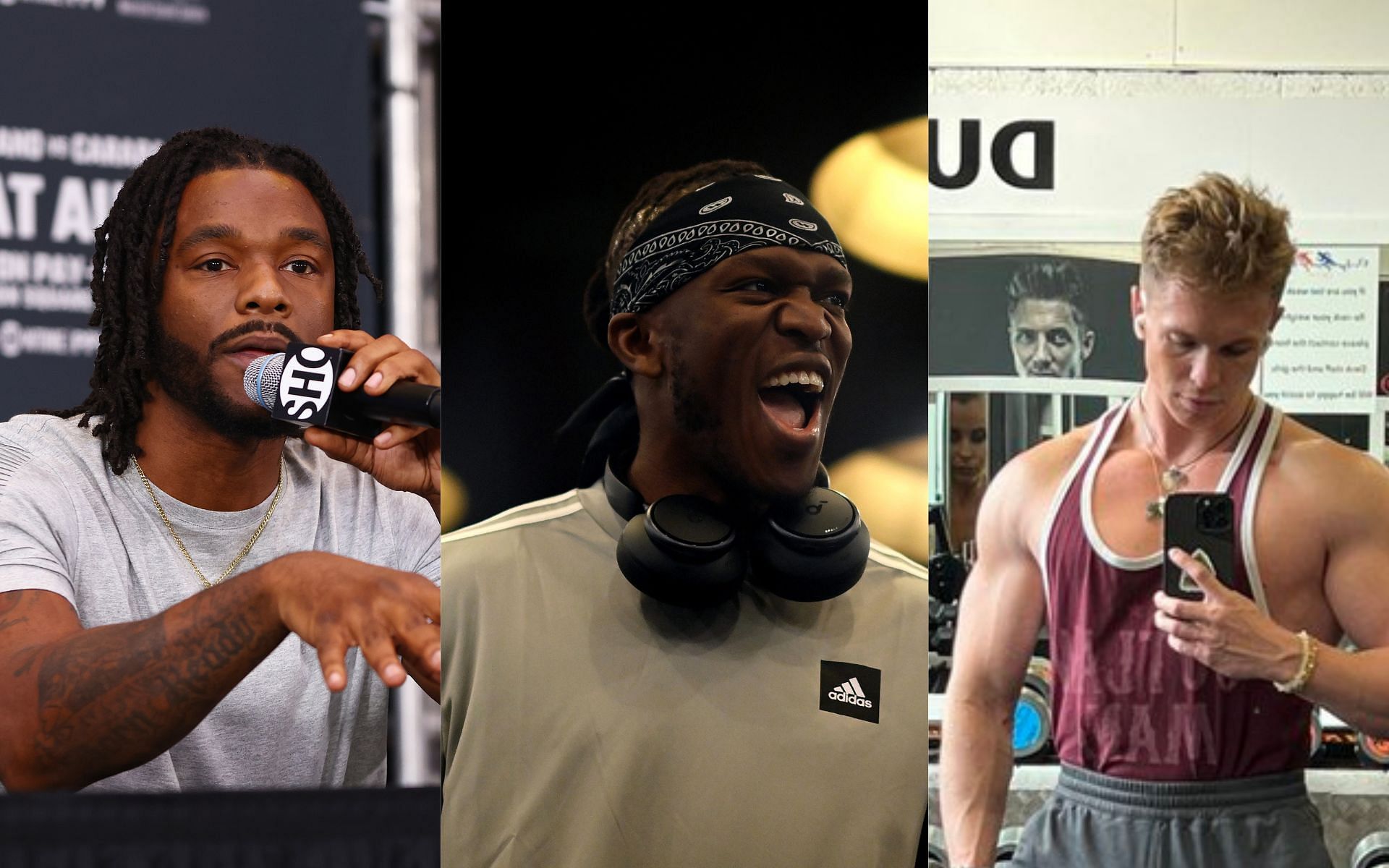 Hasim Rahman Jr. (left), KSI (center), and Joe Weller (right) (Image credits Getty Images and @joe_weller_ on Twitter)