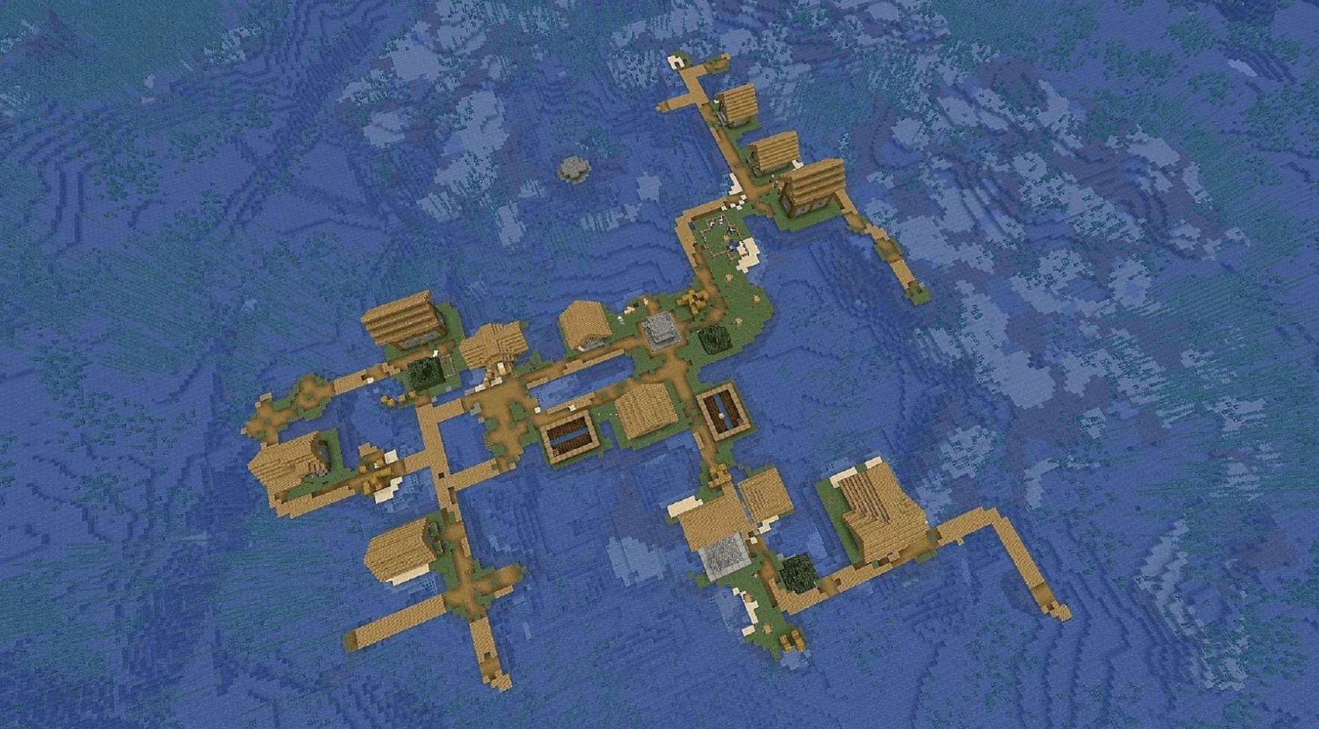 This seed can make for an interesting survival island experience (Image via Mojang)