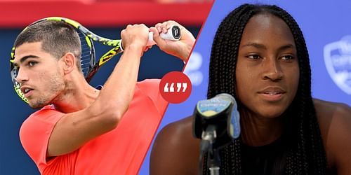 Carlos Alcaraz (L) and Coco Gauff 