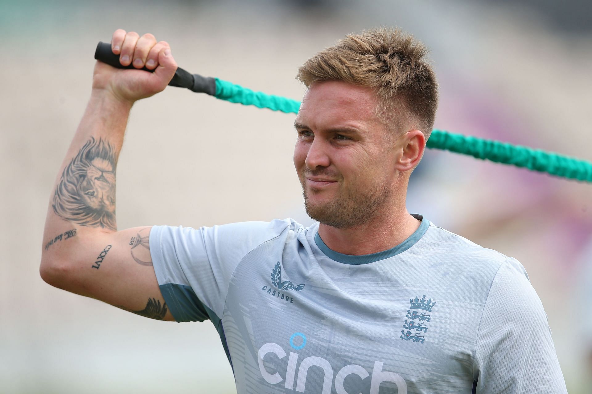 Jason Roy in action during England Nets Session