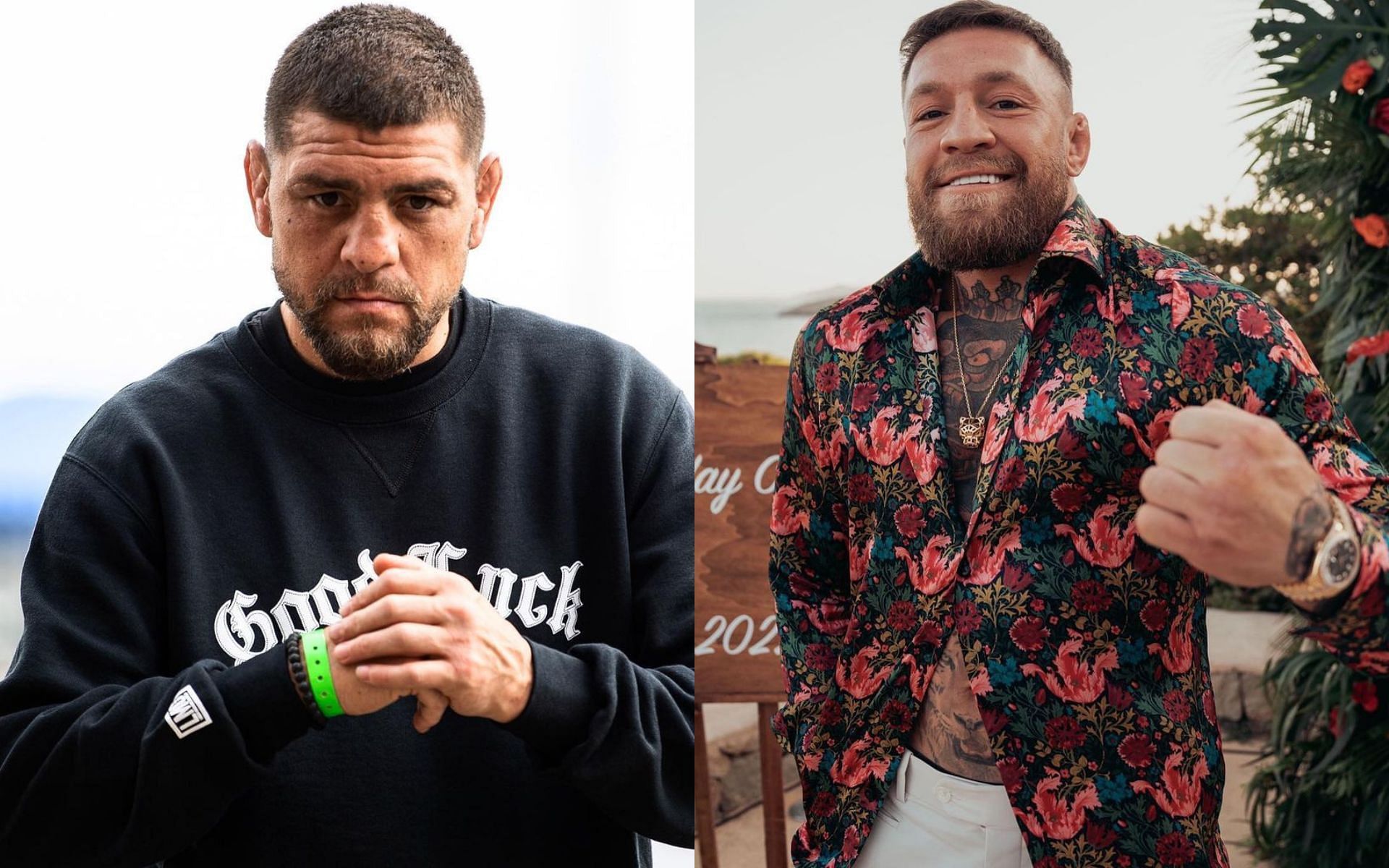 Nick Diaz and Conor McGregor (left and right; images courtesy of @nickdiaz209 and @thenotoriousmma Instagram)