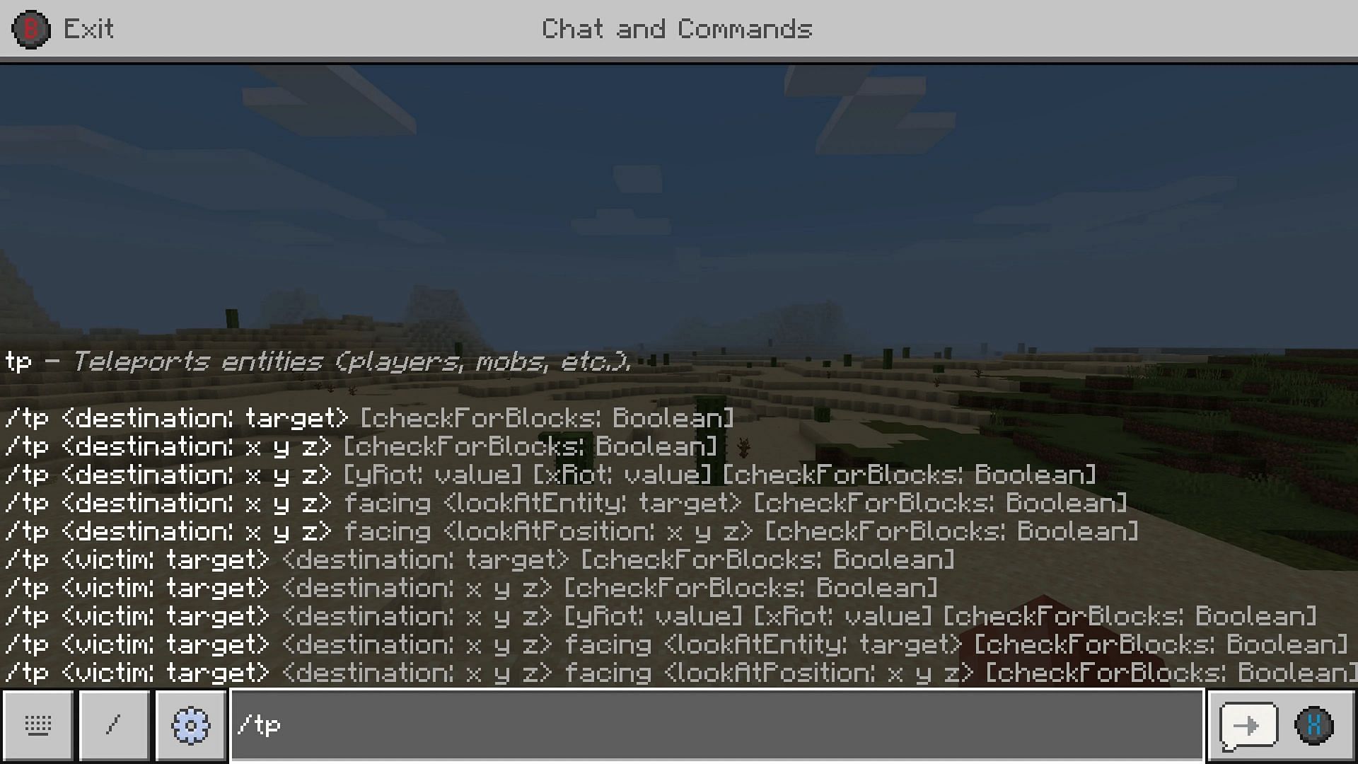 Minecraft&#039;s command console on Bedrock Edition (Image via Mojang)