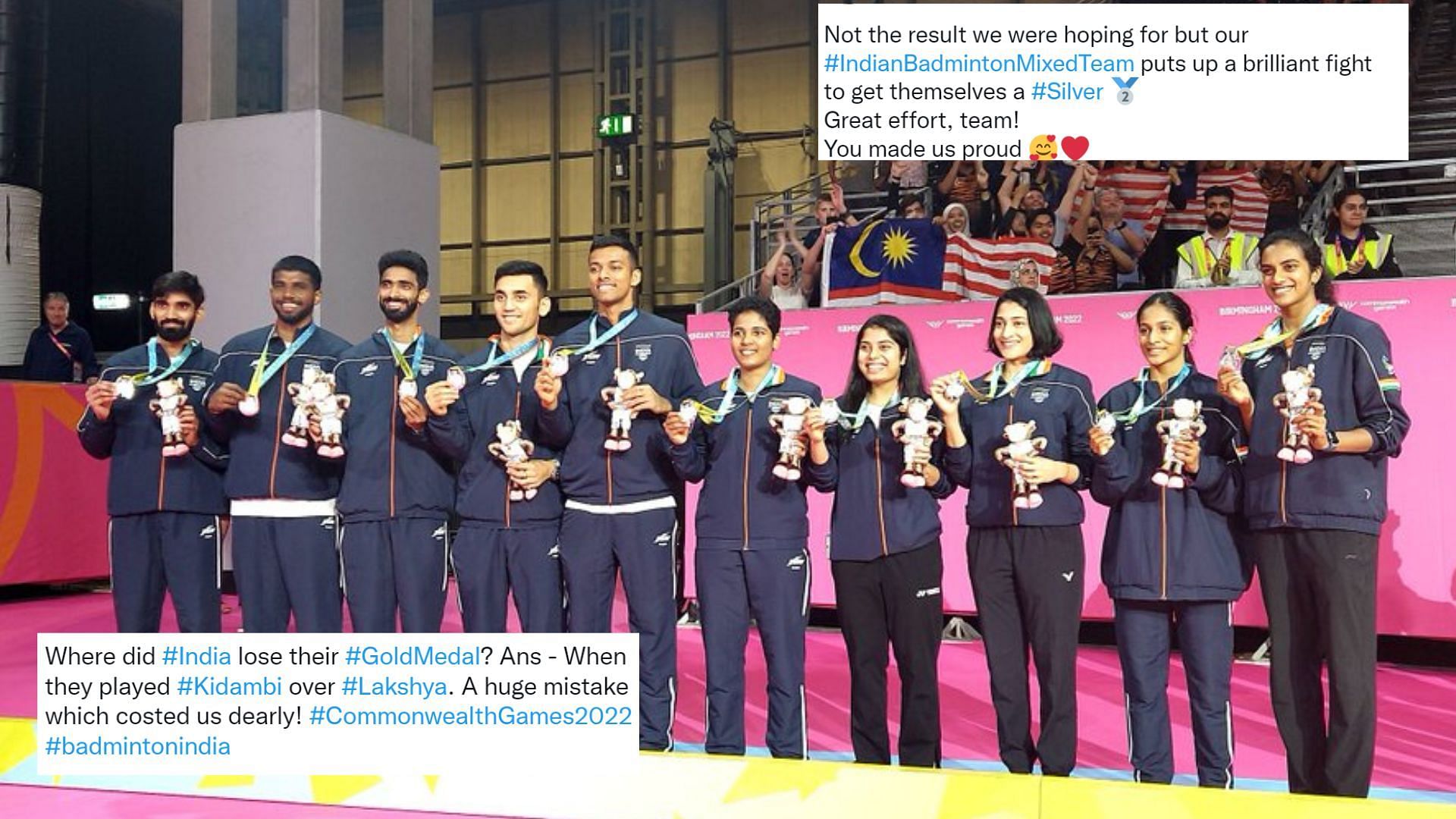 Badminton - 2022 Commonwealth Games: Indian shuttlers with their silver medals