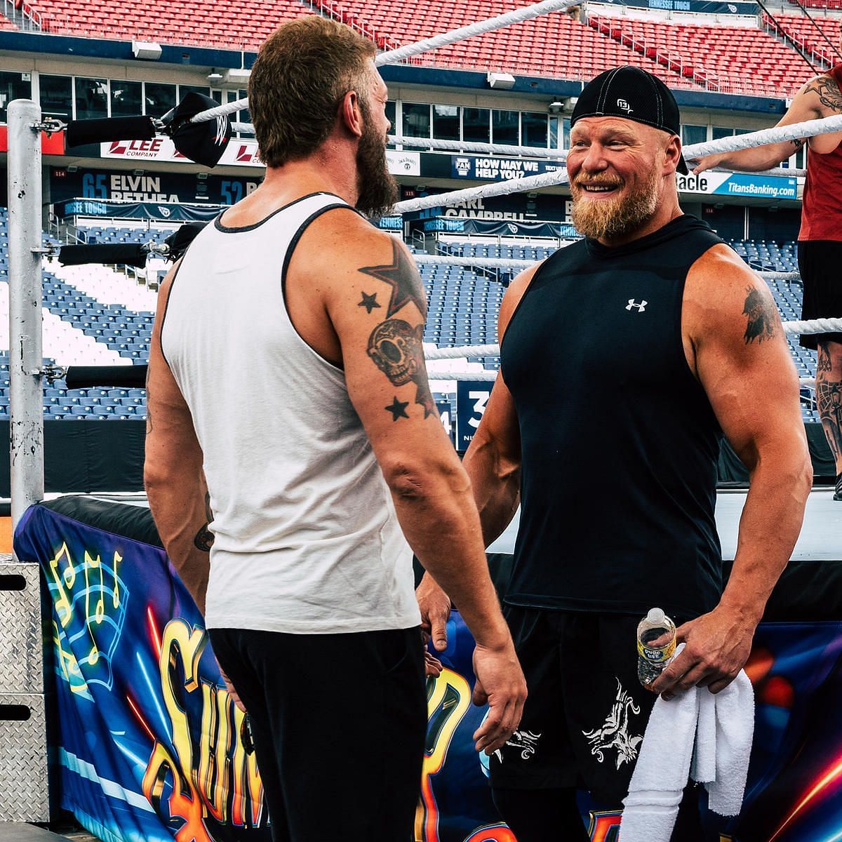 Edge and Brock Lesnar