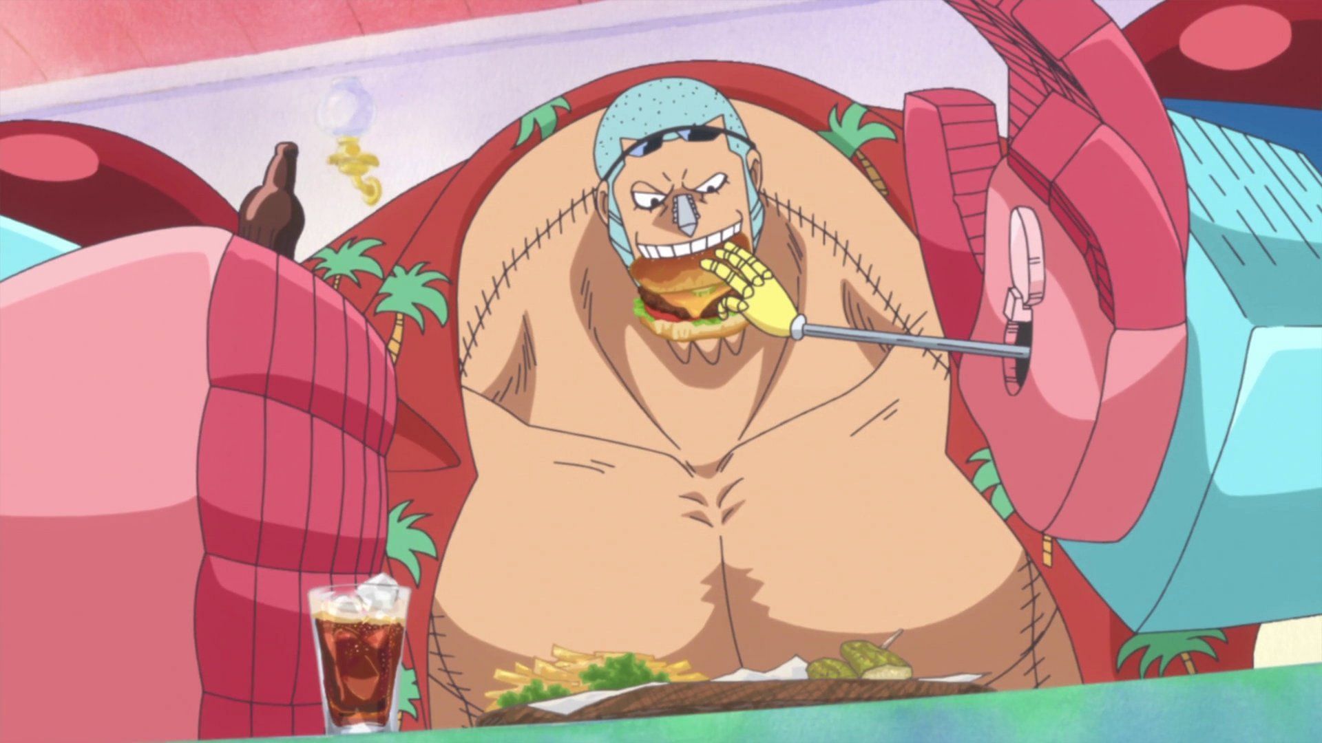 Franky&#039;s new design after One Piece&#039;s time skip (Image via Toei Animation)