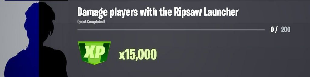 Deal 200 damage to players using the Ripsaw Launcher in Fortnite to earn 15,000 XP (Image via Twitter/iFireMonkey)