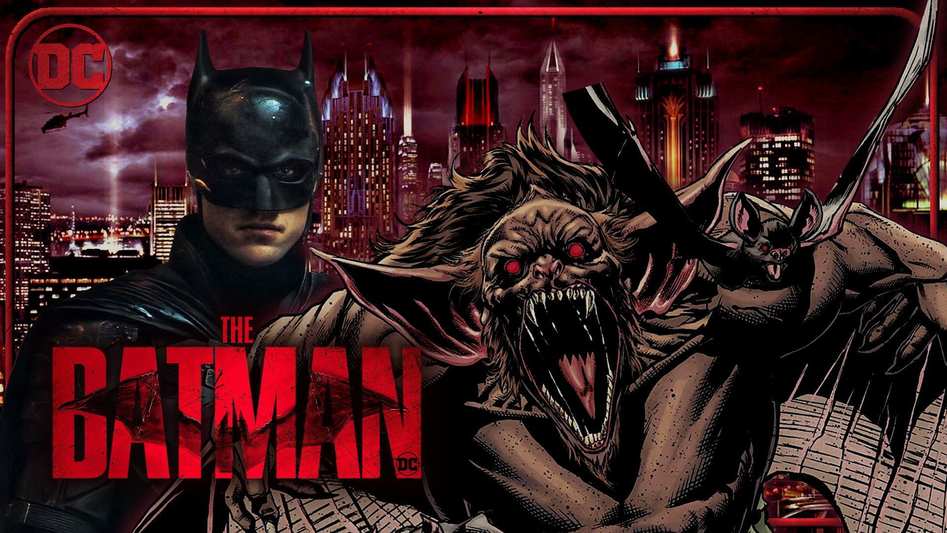 Pattinson and the comic version of Man-Bat (Image via Warner Bros. and DC Comics)