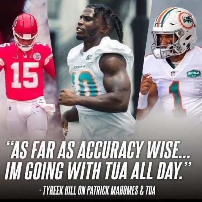 Tyreek Hill compares Patrick Mahomes and Tua Tagovailoa with bold claim -  Mirror Online