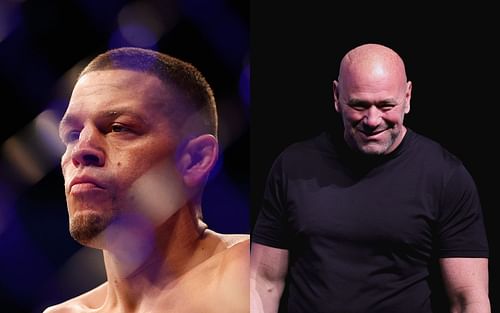 Nate Diaz (left) and Dana White (right)