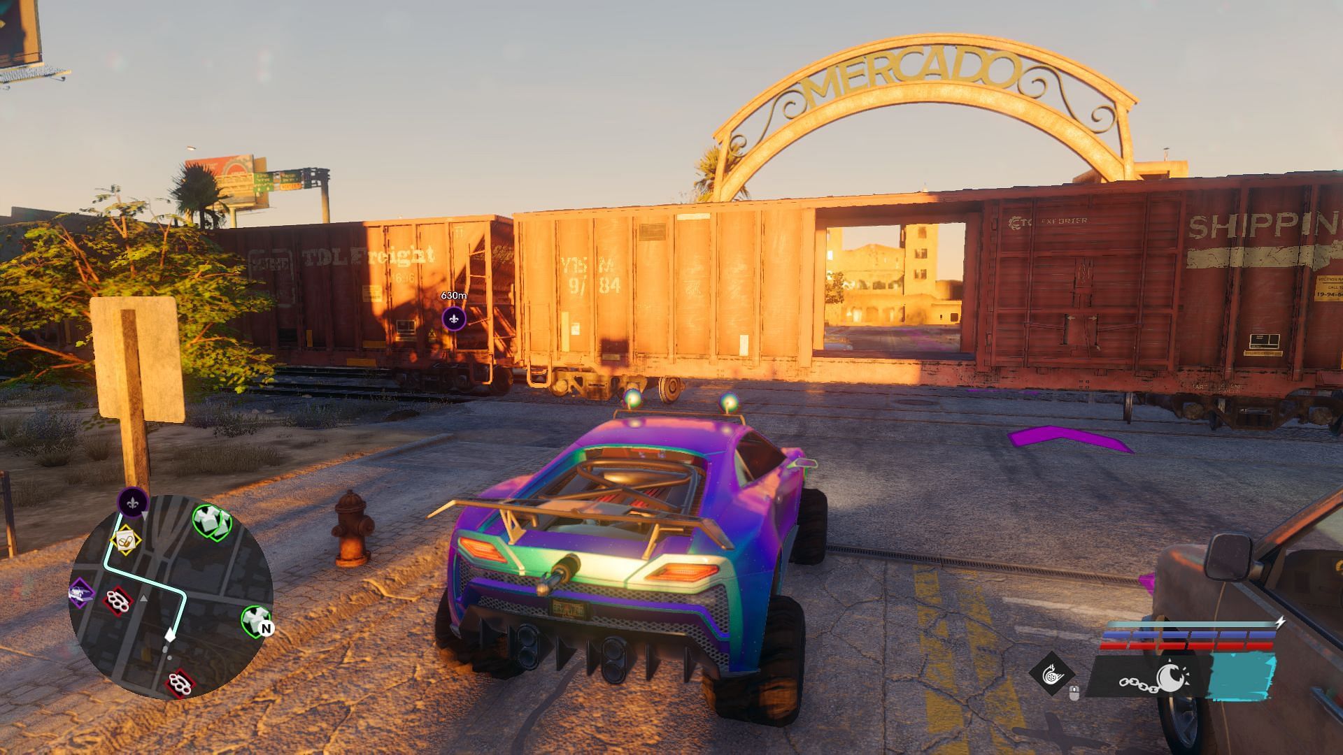 There are some amazing vehicles waiting to be colected (Screenshot via Saints Row)