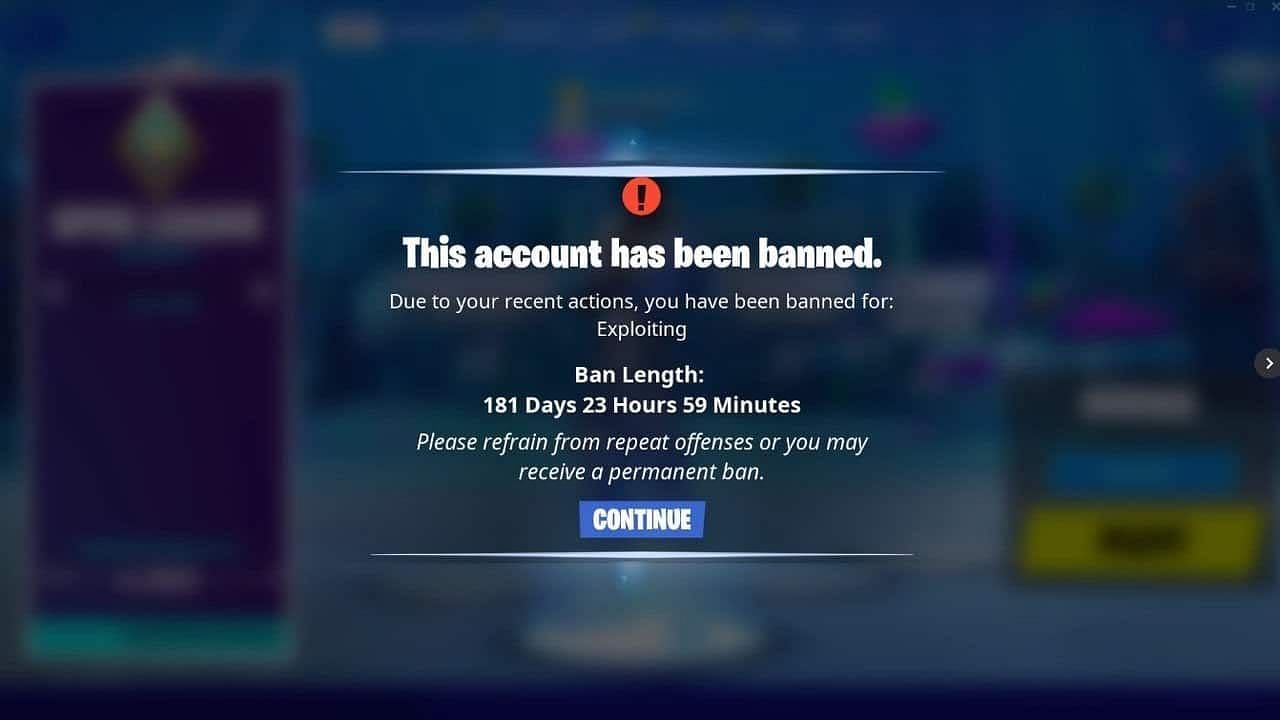 Abusing Fortnite glitches can result in a long-term ban (Image via Epic Games)