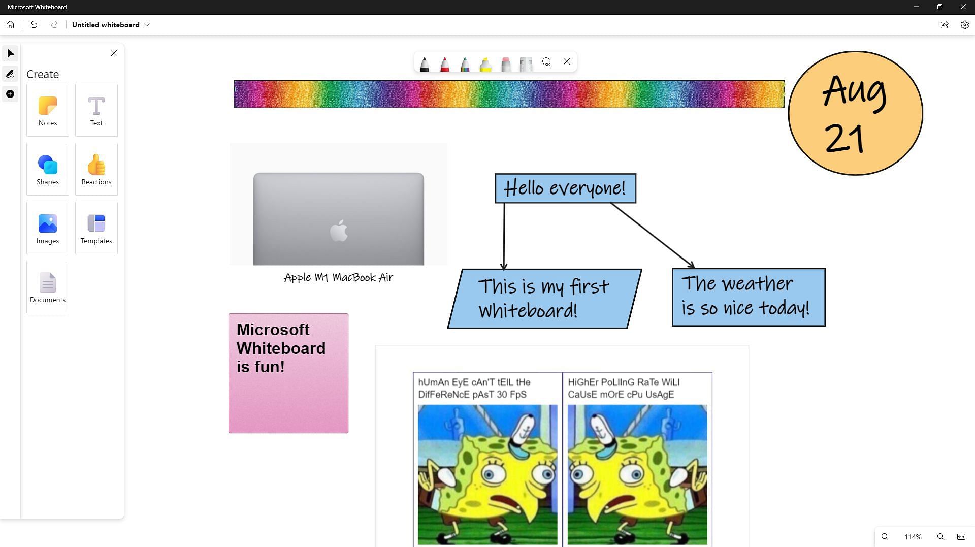 microsoft whiteboard presentation mode