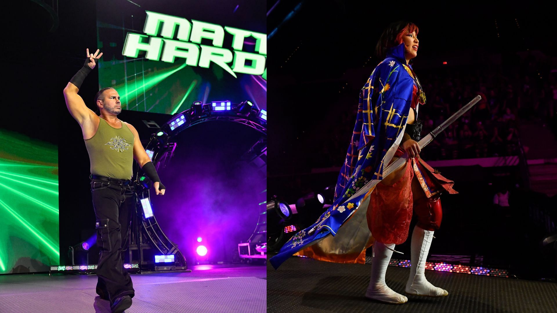 Matt Hardy (left); Hikaru Shida (right)