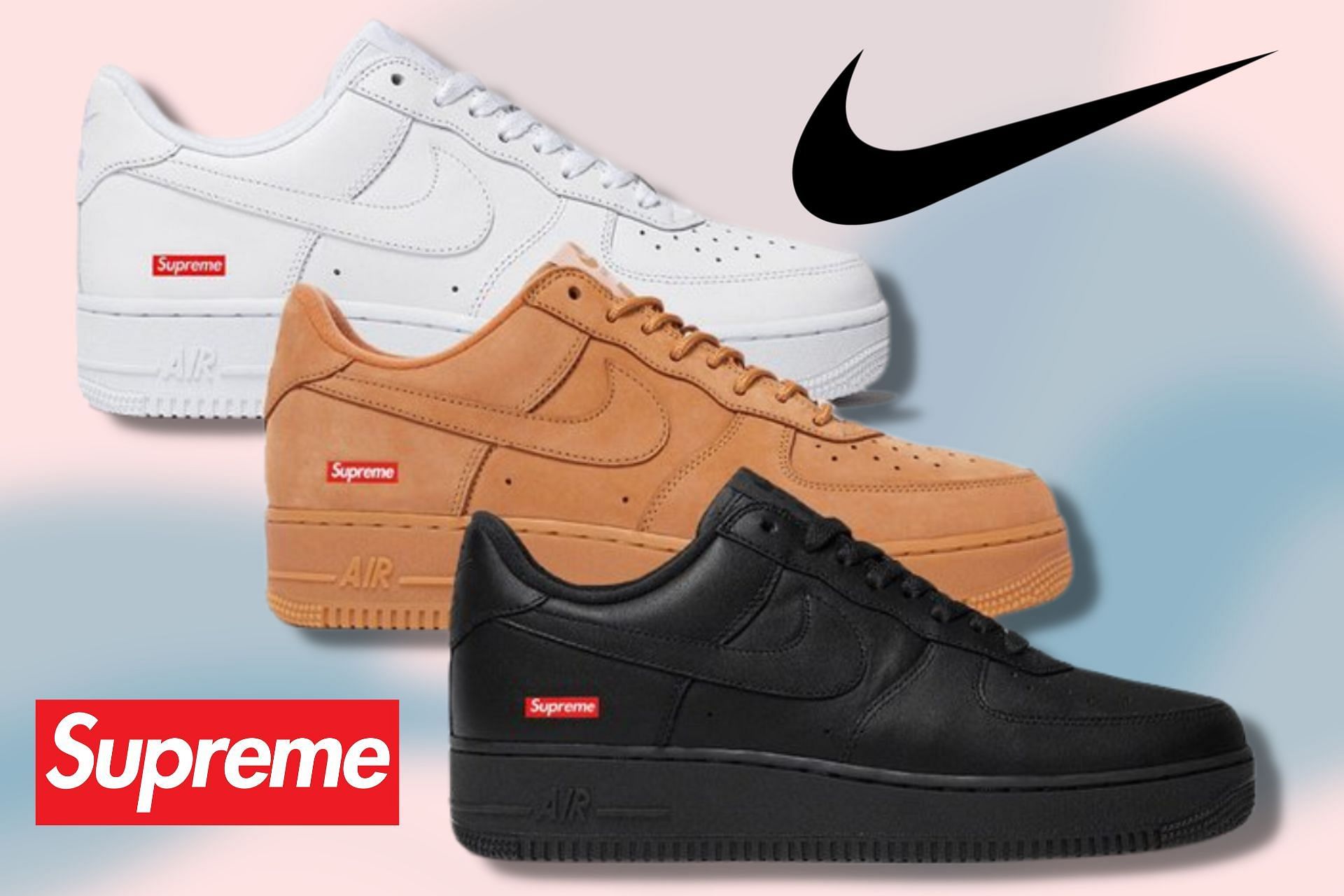 Supreme x Nike Air Force 1 Low footwear collection (Image via Nike)