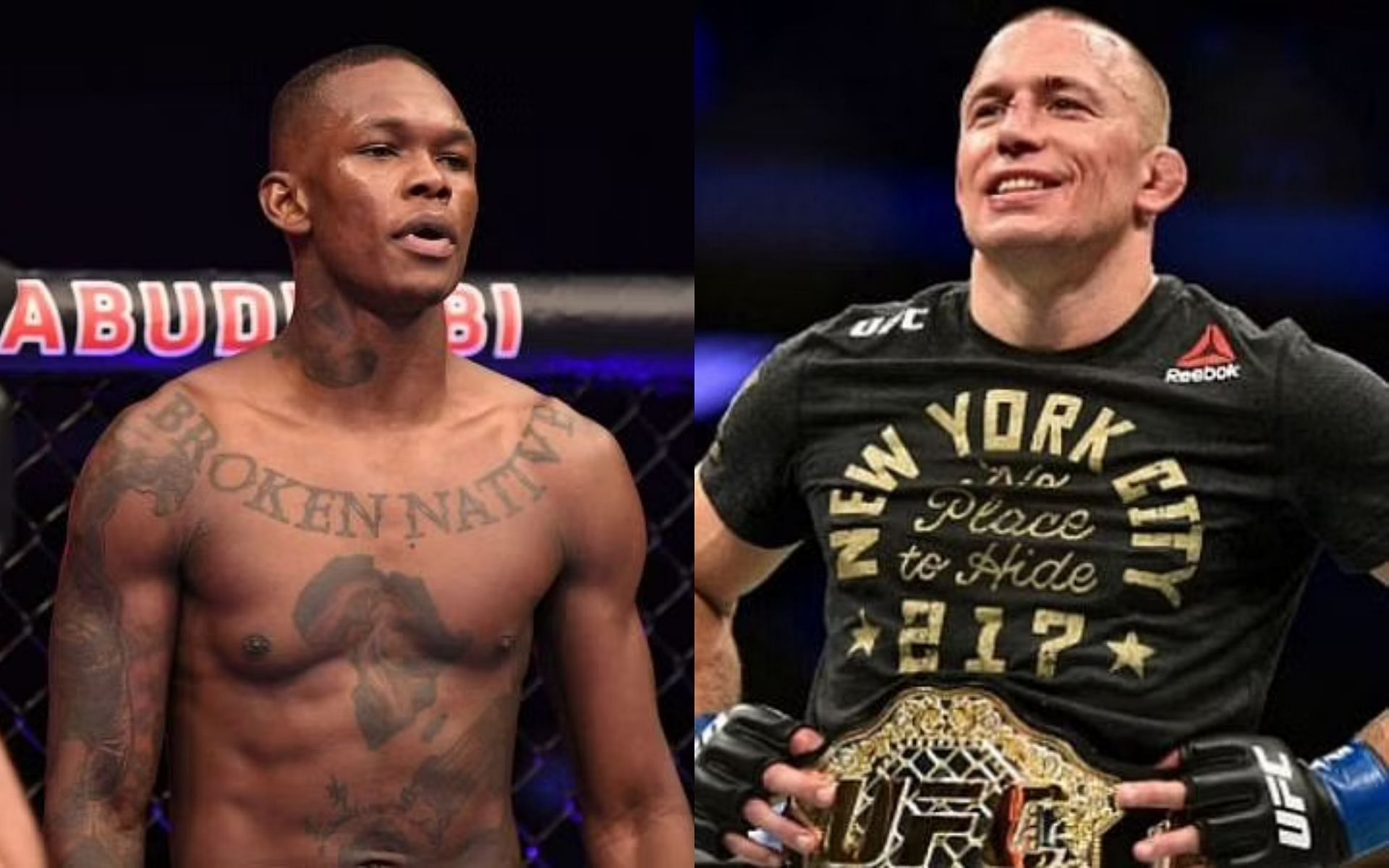 Israel Adesanya (left) and Georges St-Pierre (right)