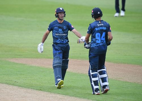 Derbyshire players in action during a T20 match last season