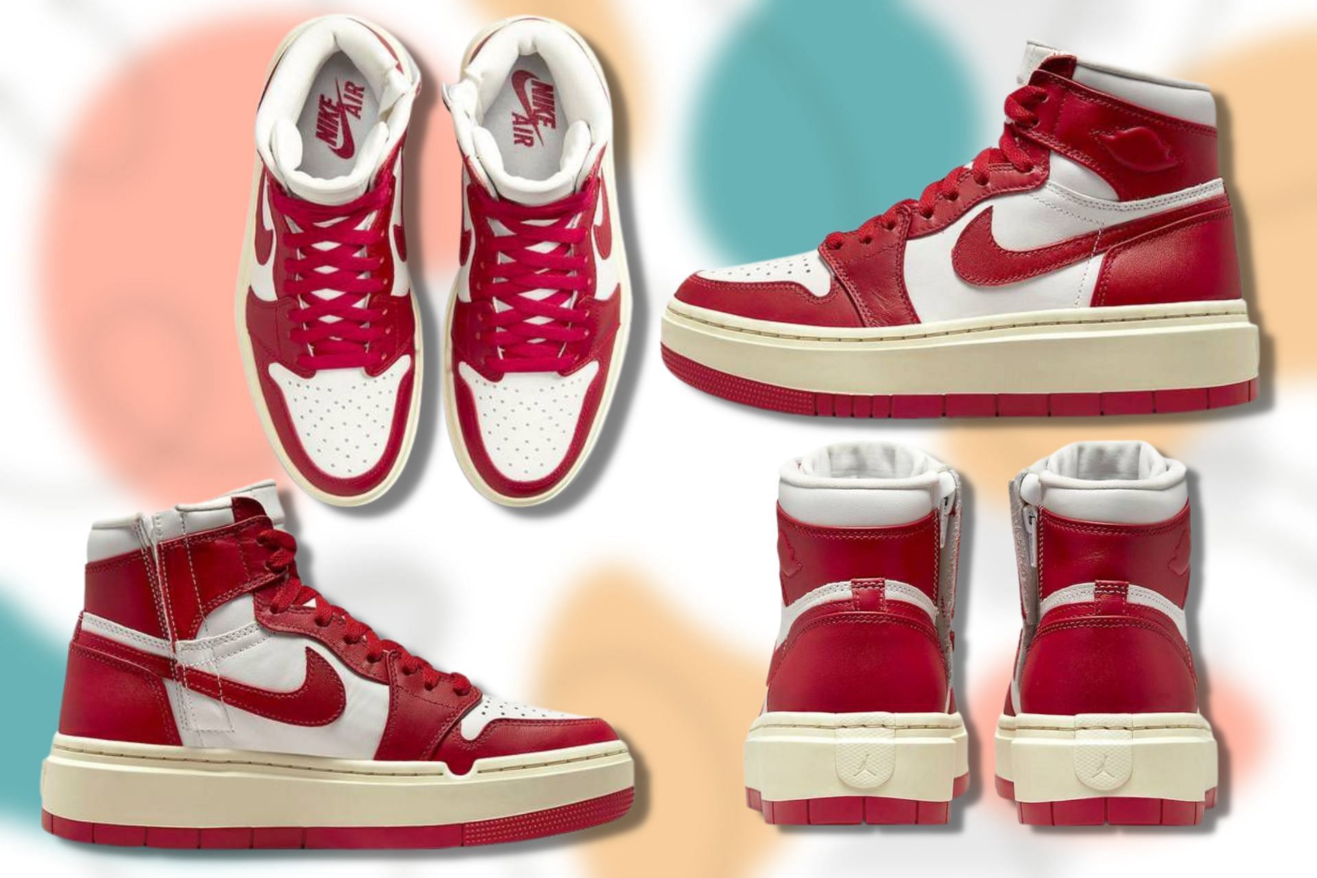 Take a detailed look at the Jordan 1 Elevate High Varsity Red shoes (Image via Sportskeeda)