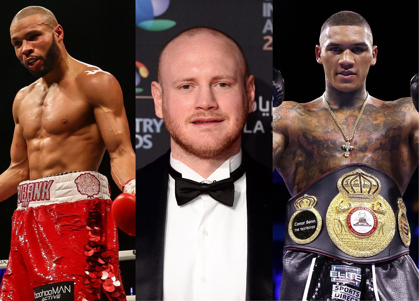 Chris Eubank Jr (left), George Groves (center), Conor Benn (right)