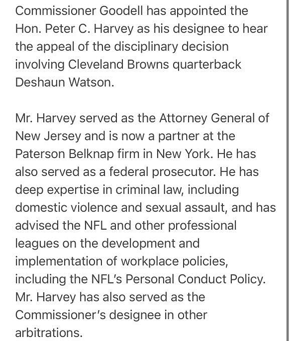 Goodell taps ex-New Jersey attorney general for NFL's Deshaun