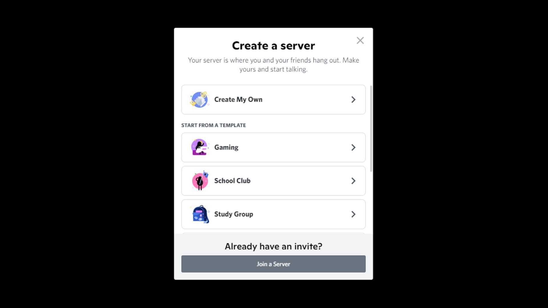 The Create a Server window in Discord (Image via Sportskeeda)