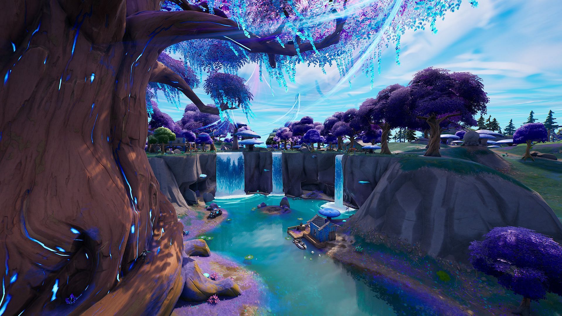 Reality Falls is a good spot to land at for this task (Image via Epic Games)