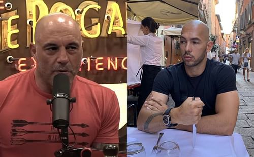 Joe Rogan (left), Andrew Tate (right) - Images via @joerogan and @cobratate on Instagram