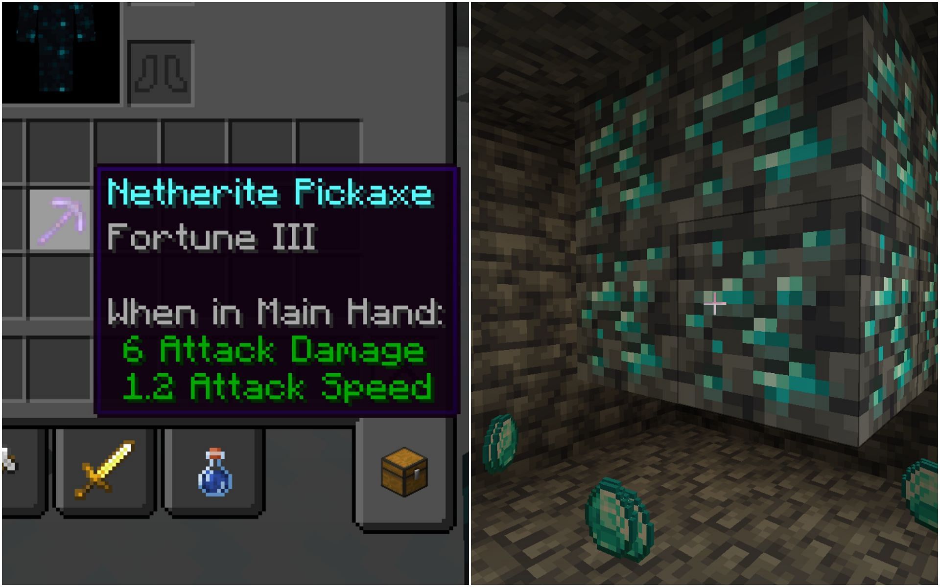 Fortune enchanted gear can increase the chances of getting more precious items (Image via Minecraft 1.19 update)