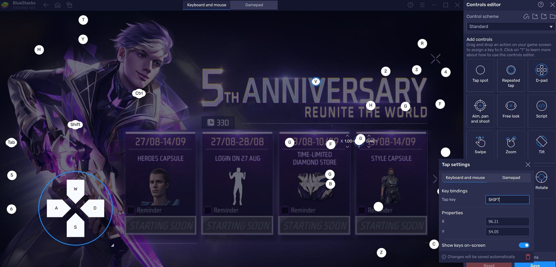 How to create and edit keyboard controls for Free Fire on BlueStacks 5 –  BlueStacks Support