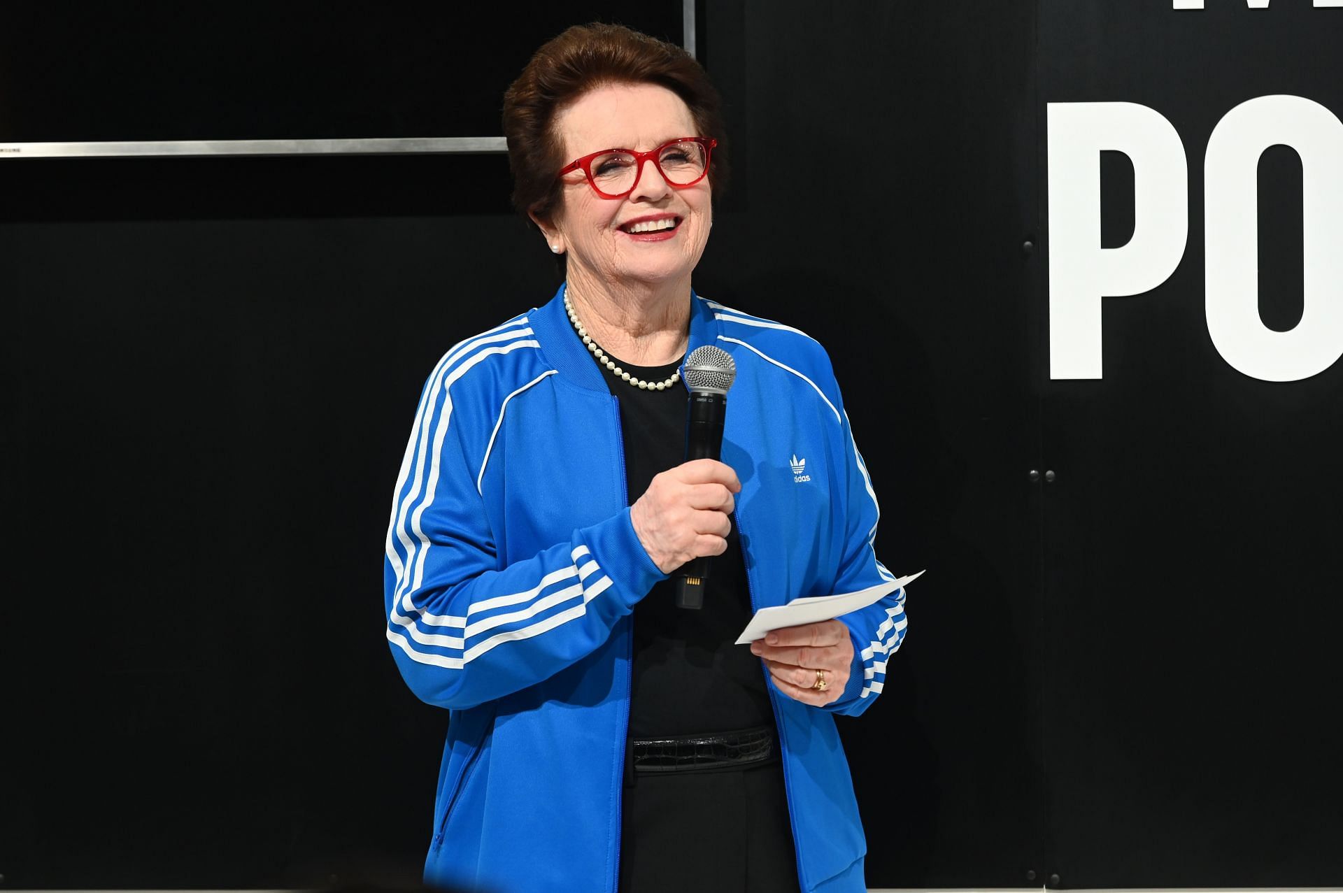 Billie Jean King at an event celebrating the 50th anniversary of Title IX.