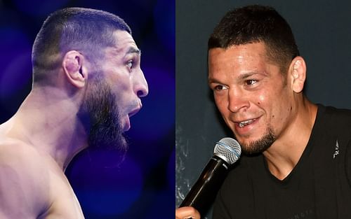 Khamzat Chimaev (left) and Nate Diaz (right) (Images via Getty)