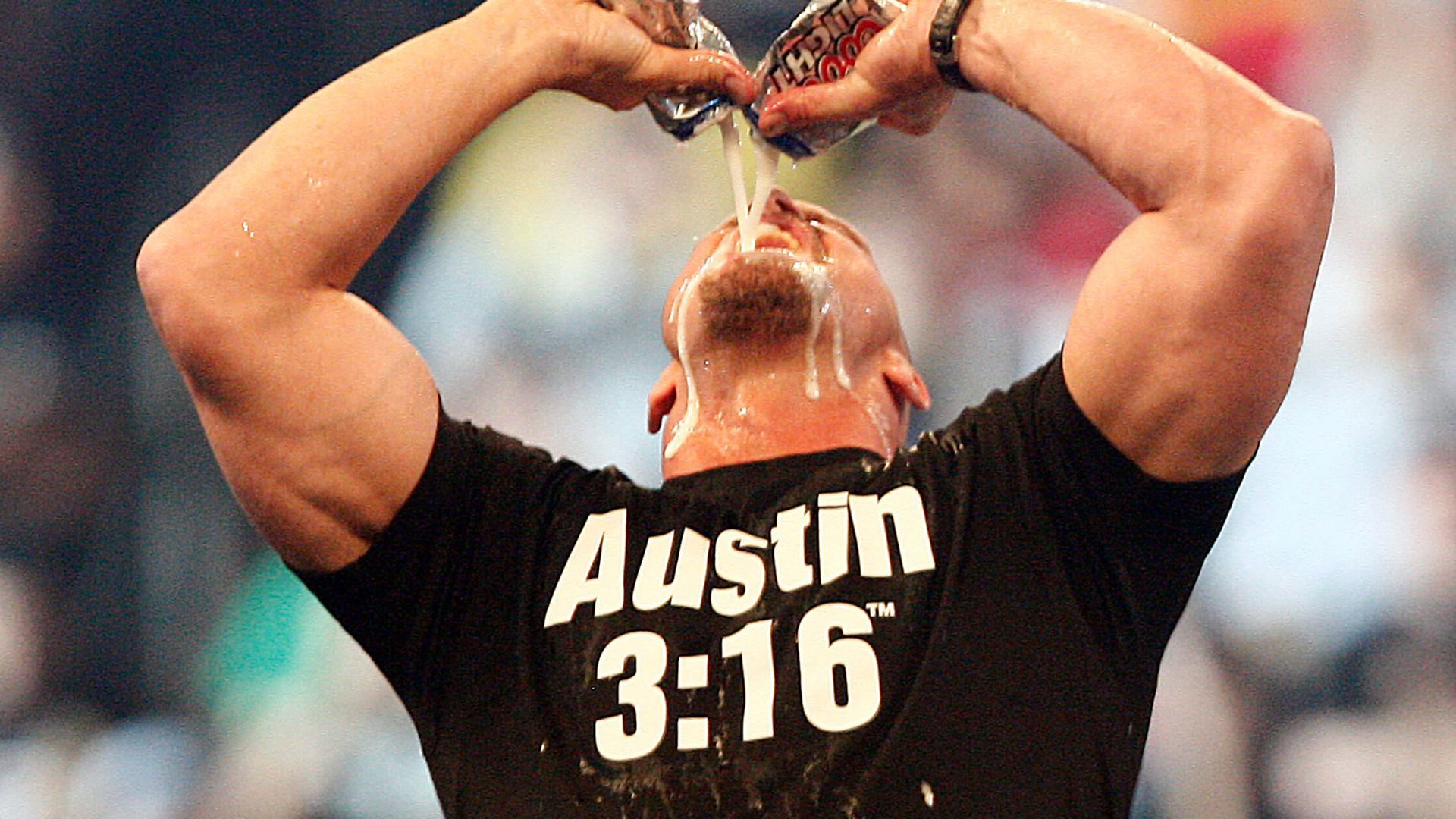 Stone Cold Steve Austin enjoying a couple of cold ones