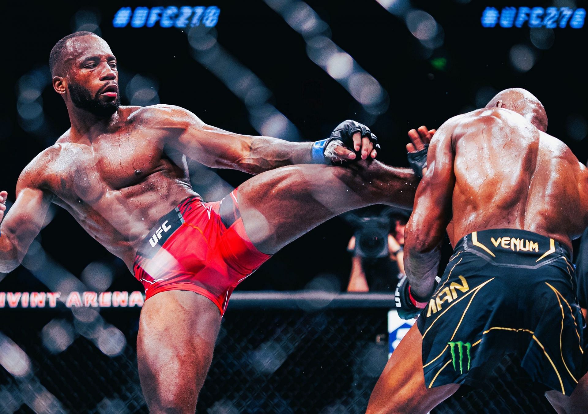 Leon Edwards (left) and Kamaru Usman (right) [Image via @UFCEurope on Twitter]