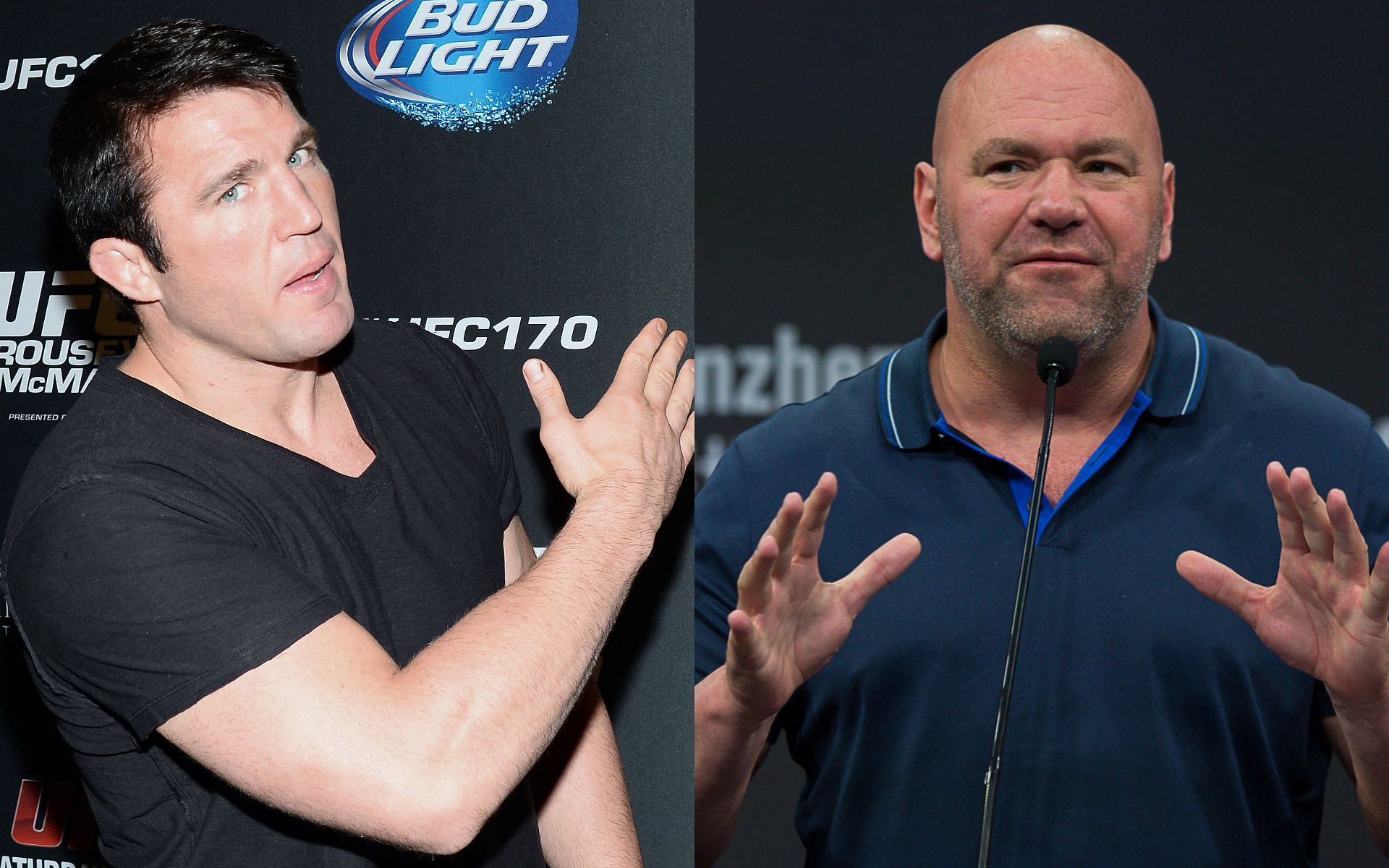 Chael Sonnen (left) and Dana White (right) (Images via Getty)