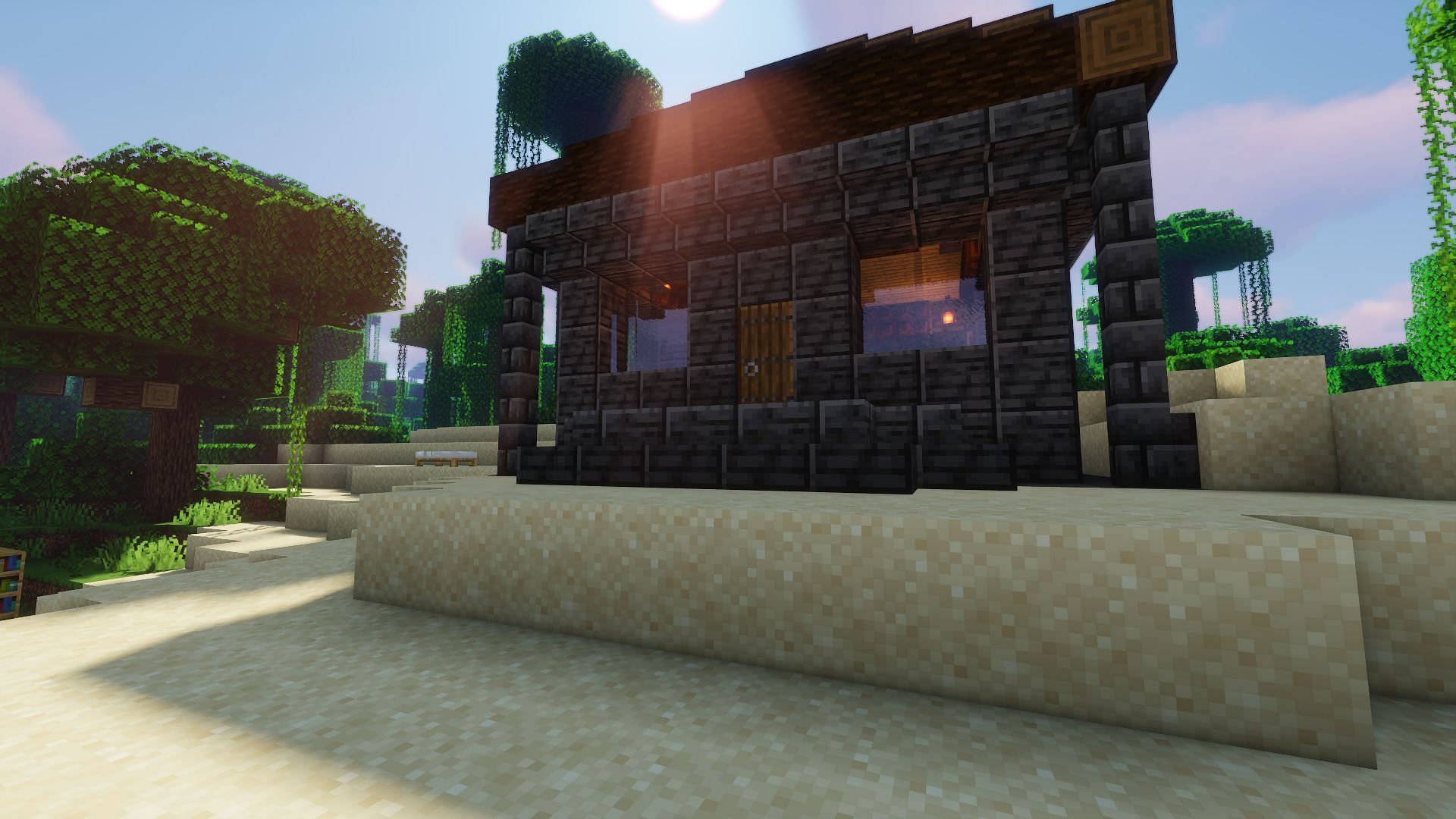 The base with the vanilla textures for comparison (Image via Minecraft)