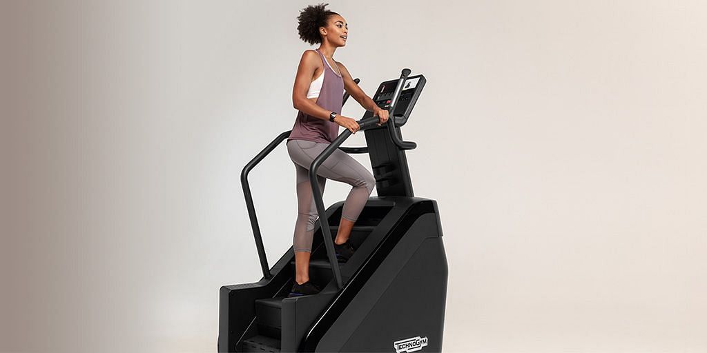 Try Stairmaster exercises to burn fat fast. (Image via Technogym)