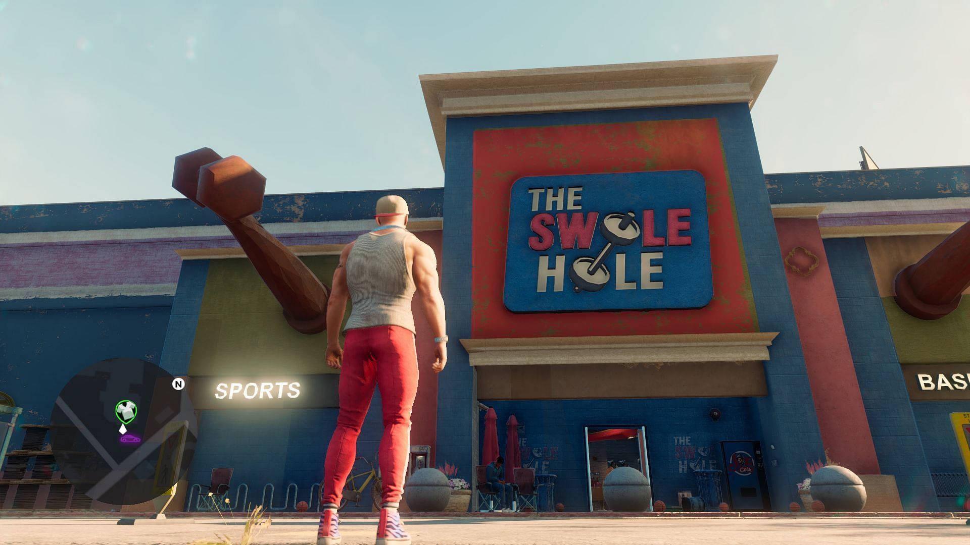 The ideal clothing store for gymgoers and sports fans (Screenshot via Saints Row)