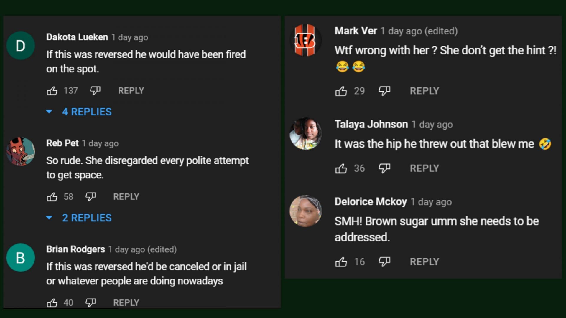 YouTube users react to the video of Justin Sylvester and Jenna Bush Hager (Image via Raw300TV/YouTube)