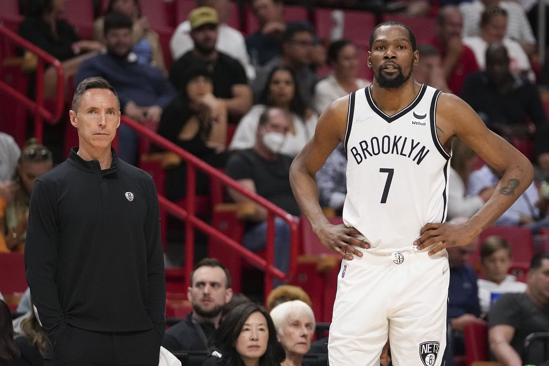 Coach &lt;a href=&#039;https://www.sportskeeda.com/basketball/steve-nash/&#039; target=&#039;_blank&#039; rel=&#039;noopener noreferrer&#039;&gt;Steve Nash&lt;/a&gt; and Kevin Durant of the Brooklyn Nets