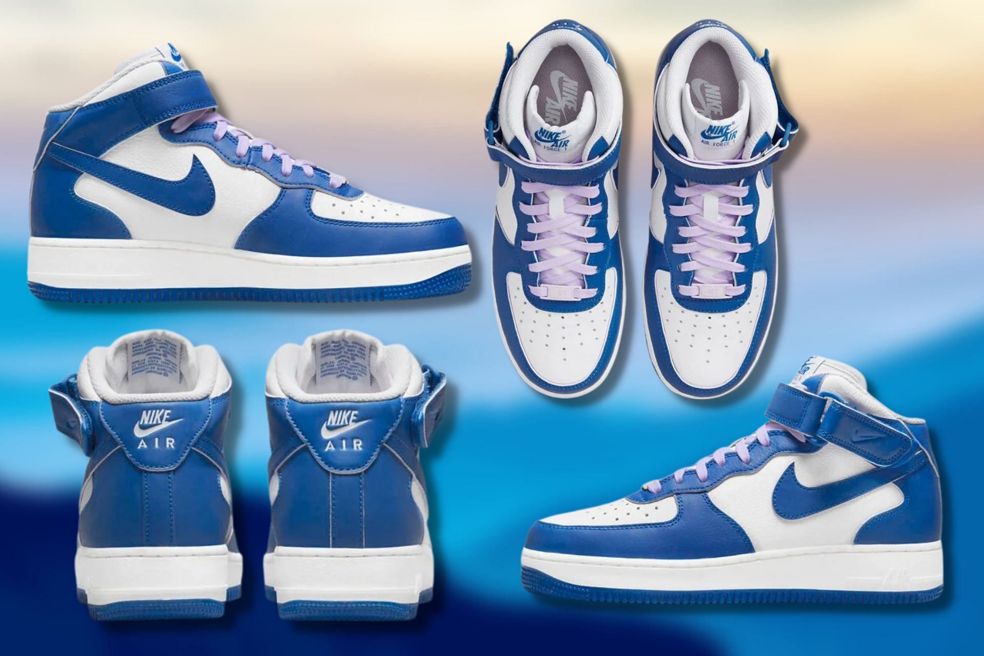 All blue hot sale air forces