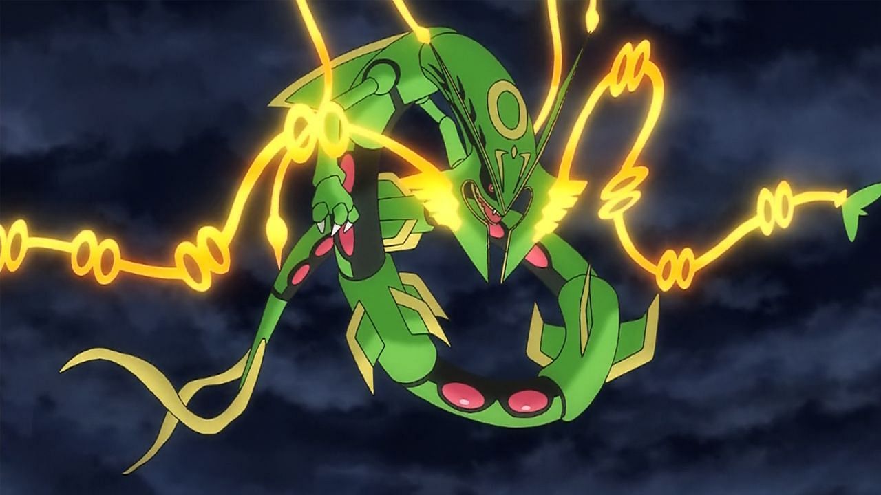 Mega Rayquaza as it appears in the anime (Image via The Pokemon Company)