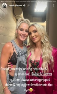 Charlotte and McCool seen backstage at Ric Flair's Last Match