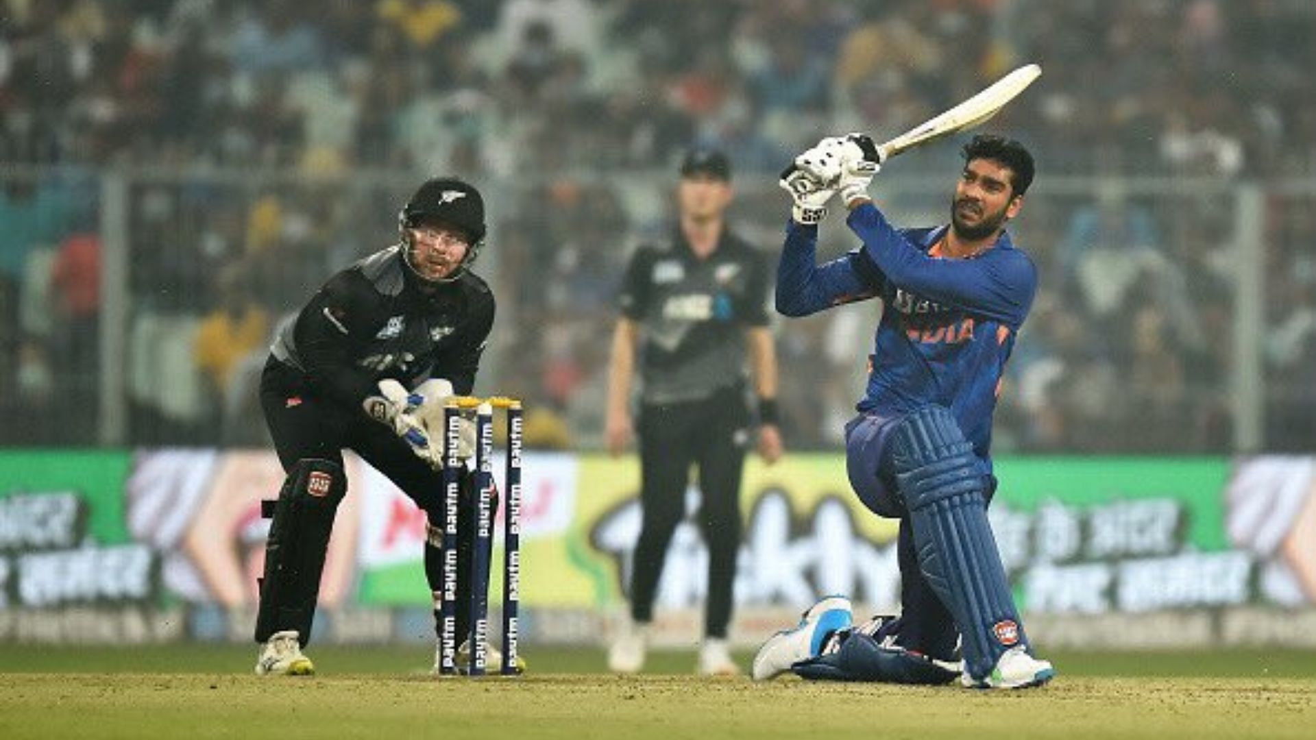 Venkatesh Iyer in action for Team India against New Zealand. (P.C.:Twitter)